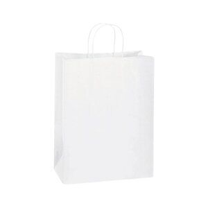 Greenii - 100 White Paper With Handles Kraft 10 * 5 * 13 Party Gift Bags